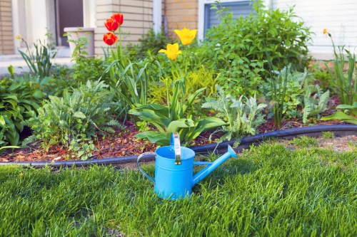 Emergency-ready gardening crew responding to an incident