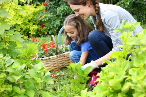Garden waste being sorted for recycling in Beddington