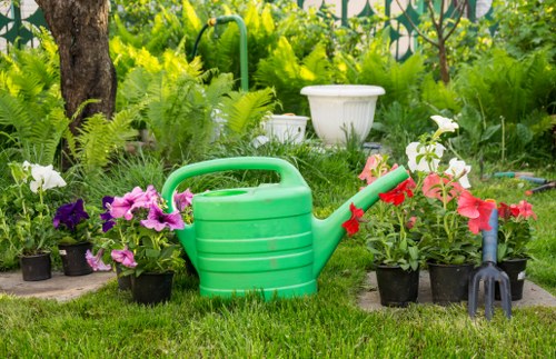 Gardeners separating green waste for borough recycling