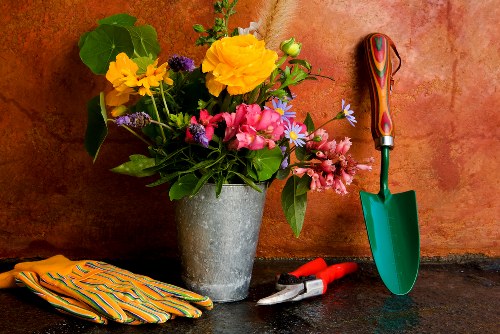 Reusable garden items prepared for charity donation